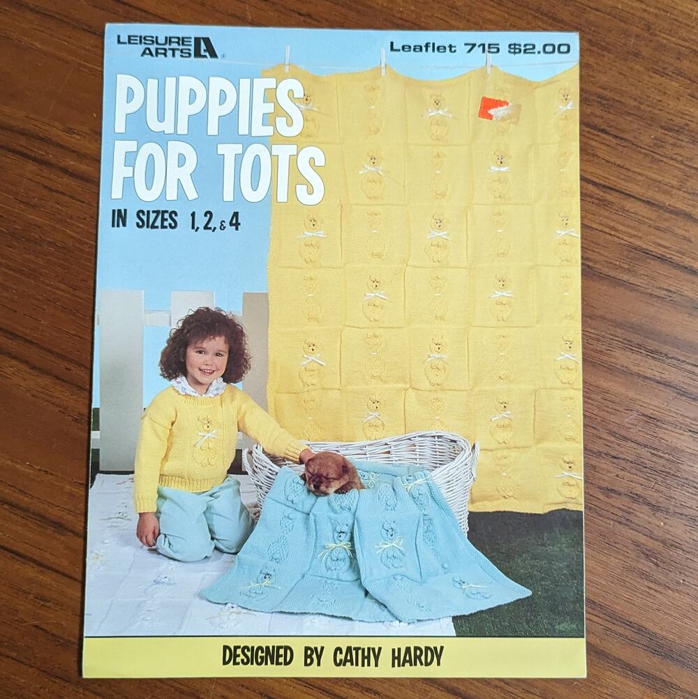 Puppies for Tots Knitting Pattern Pamphlet 1988